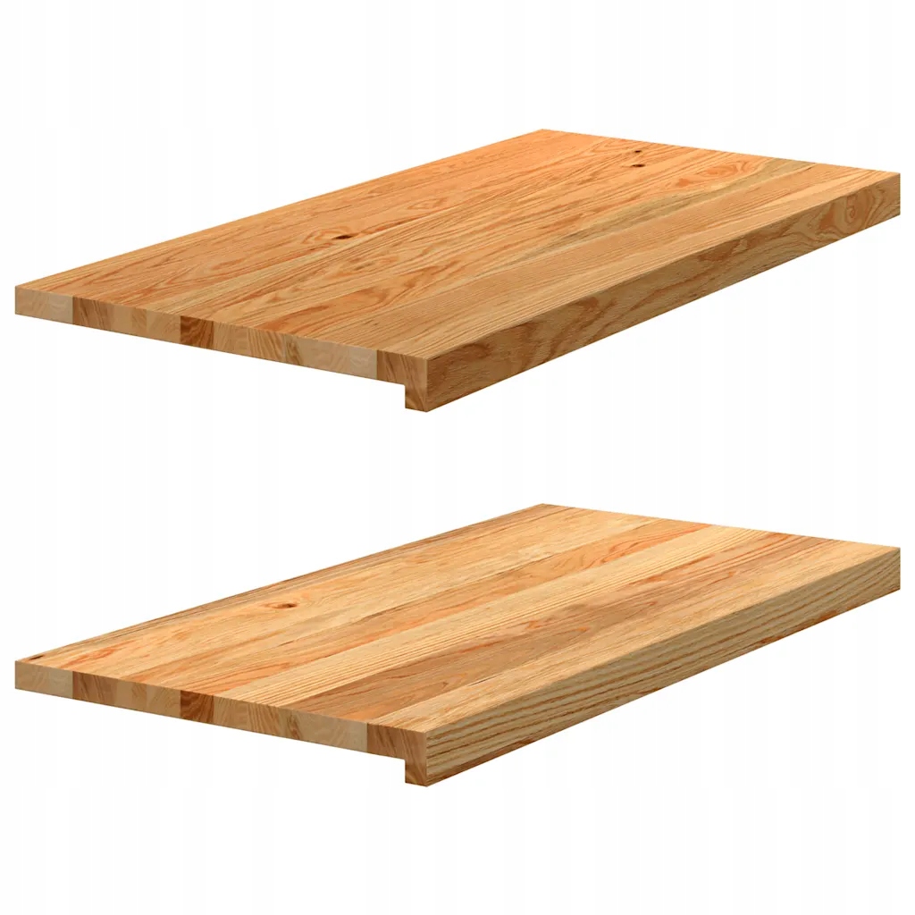 Okenní parapety 2ks světle hnědé 80x40x2 cm masivní dub Hnědá 4009158