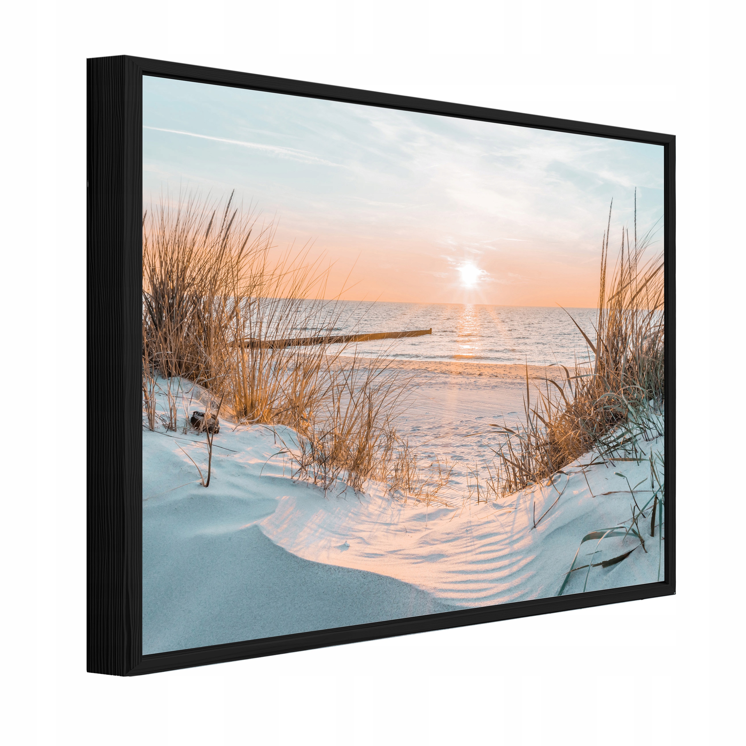 Obraz V Černém Rámu Na Plátně Moře Pláž Příroda Obývací Pokoj Ložnice 60x40