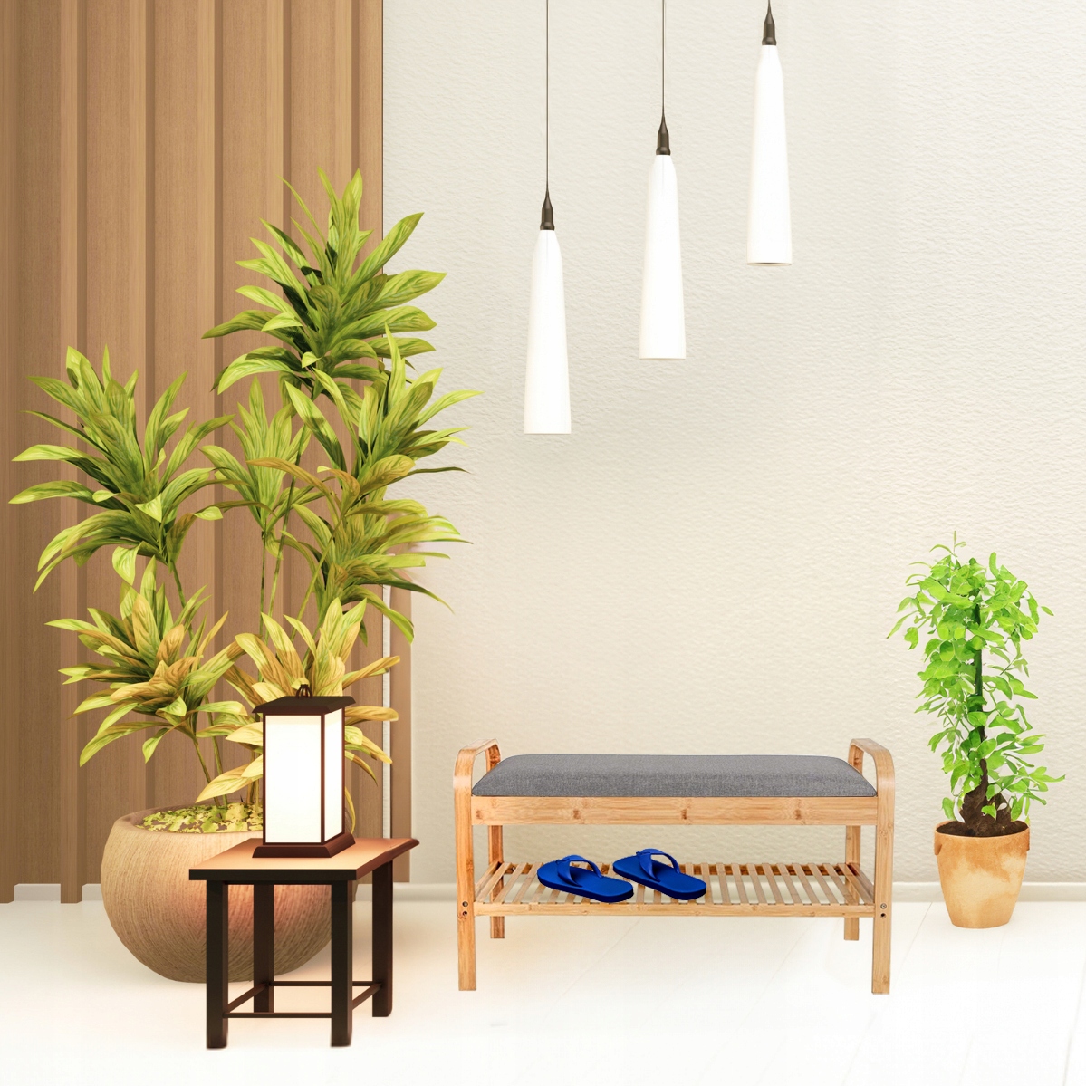 Półka na Buty Szafka Stojak Regał z Siedziskiem Bambusowa 90x55x33 Szara Liczba drzwi bez drzwi