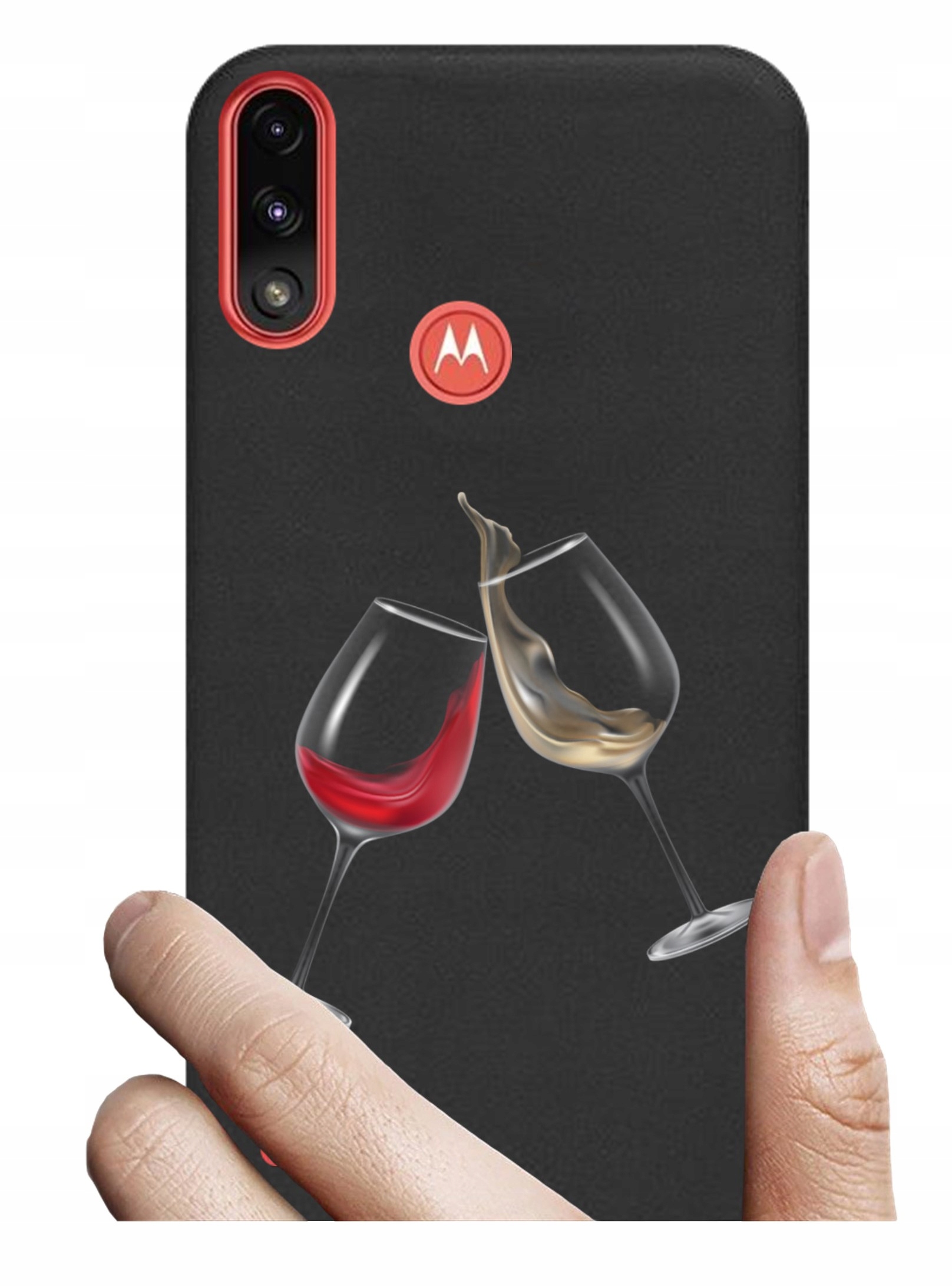 

Etui czarne do Motorola E7 Power wzory nadruk