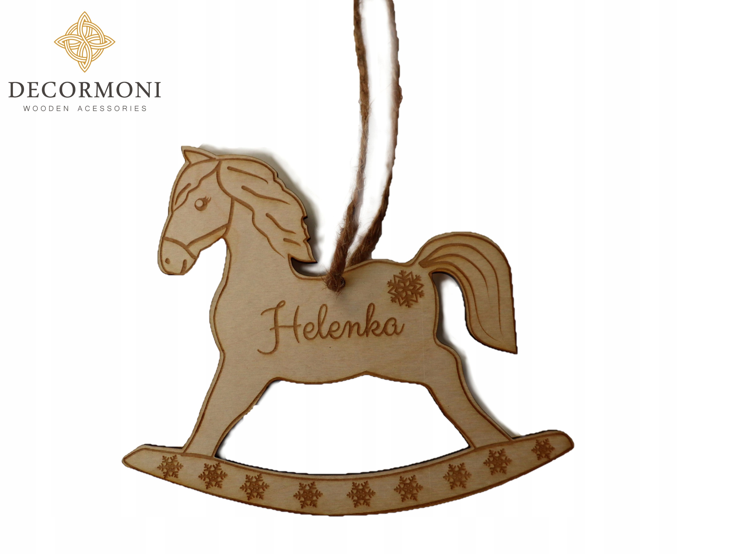 

Konik na biegunkach drewniana zawieszka choinkowa