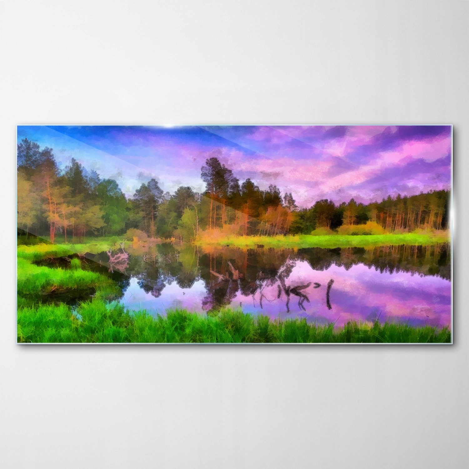 

Hartowany Obraz Szklany Woda Drzewa Trawa 140x70