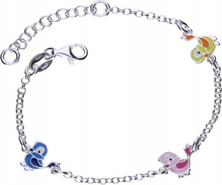 Stříbrný náramek 925 barevní ptáčci 3,51g s přívěsky módní pták