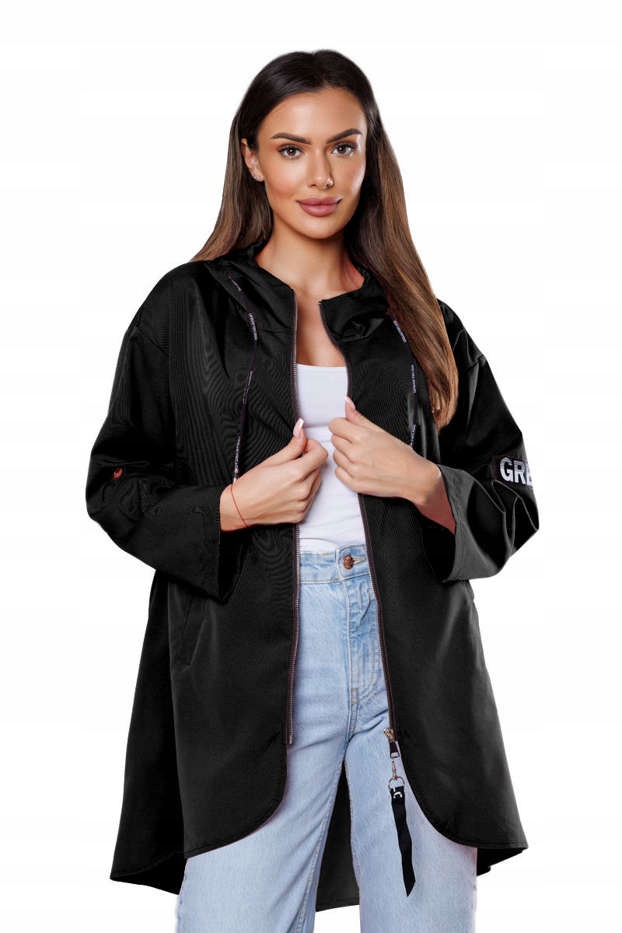 Vypasovaný Přehoz Kapuce B8117 Černá S (36)