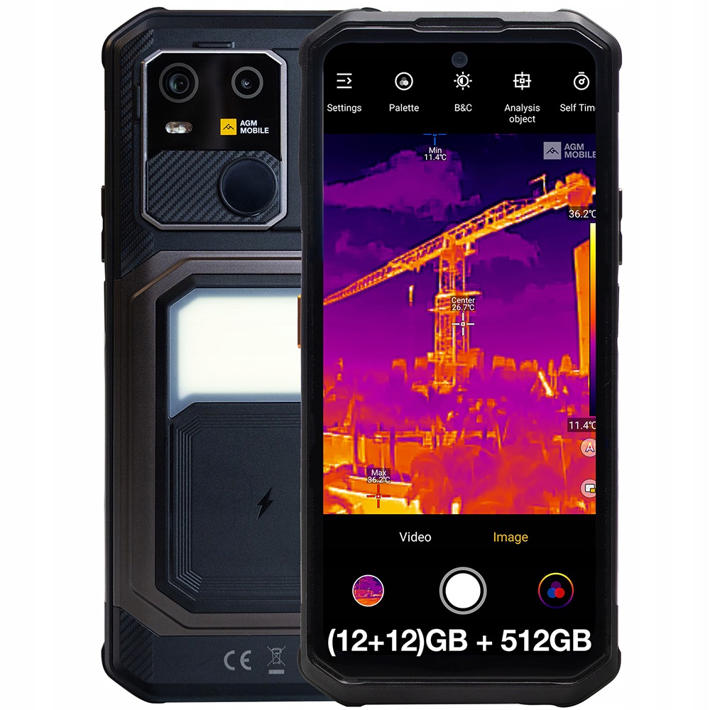 Pancéřový smartphone s termokamerou 10000 mAh 512 Gb 24 Gb Ram Agm Mobile