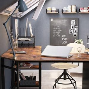 Biurko narożne z szafką loftowe metalowe Przeznaczenie Biuro Dla dziecka Gabinet