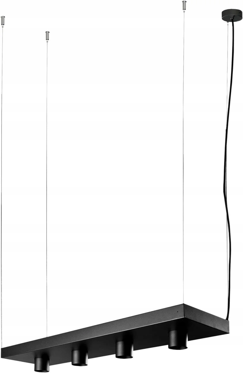 Závěsná lampa s policí černá do kuchyně 80 cm 4 body Plant Nowodvorski