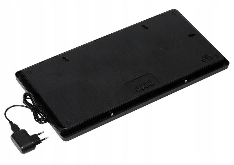 ZEGAR ŚCIENNY DUŻY LED CICHY ELEKTRONICZNY CYFROWY TEMPERATURA DATA 45cm Zasilanie sieciowe