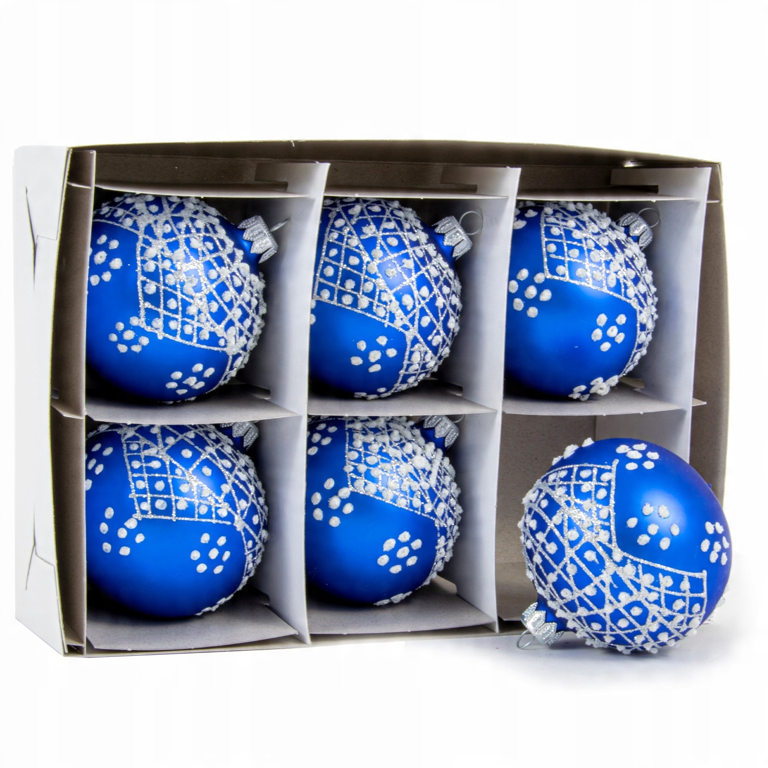 

Bombki Szklane Na Choinkę 8 CM Niebieskie 6 szt.