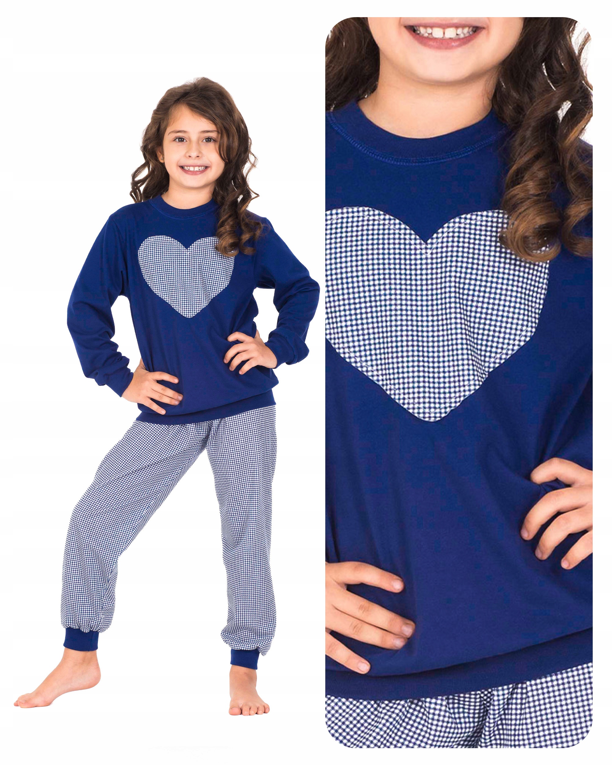 

Długa Piżama Dziecięca Granat 152 CM 10 11 Lat