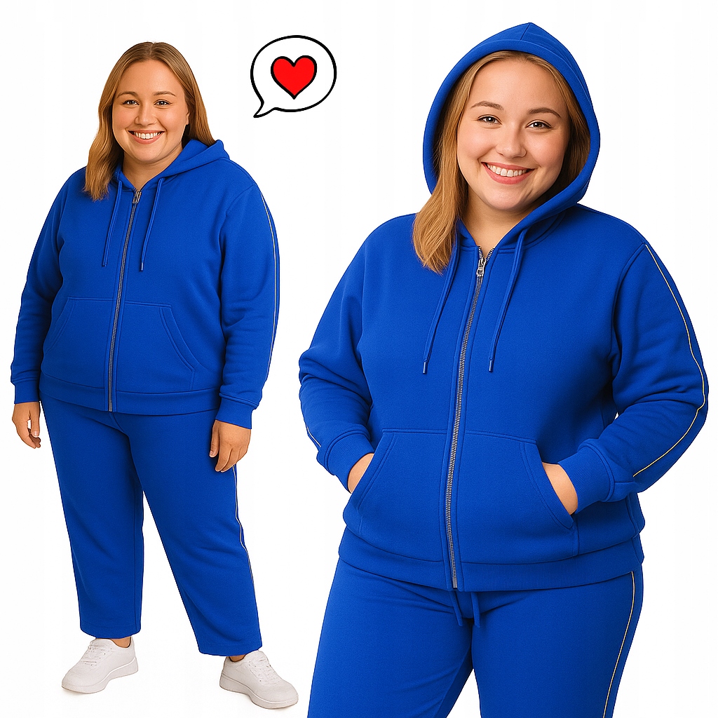 Tepláková Souprava Golden Lampas s bavlna zapínáním na zip a pohodlnou kapuce 50 52 5XL 6XL