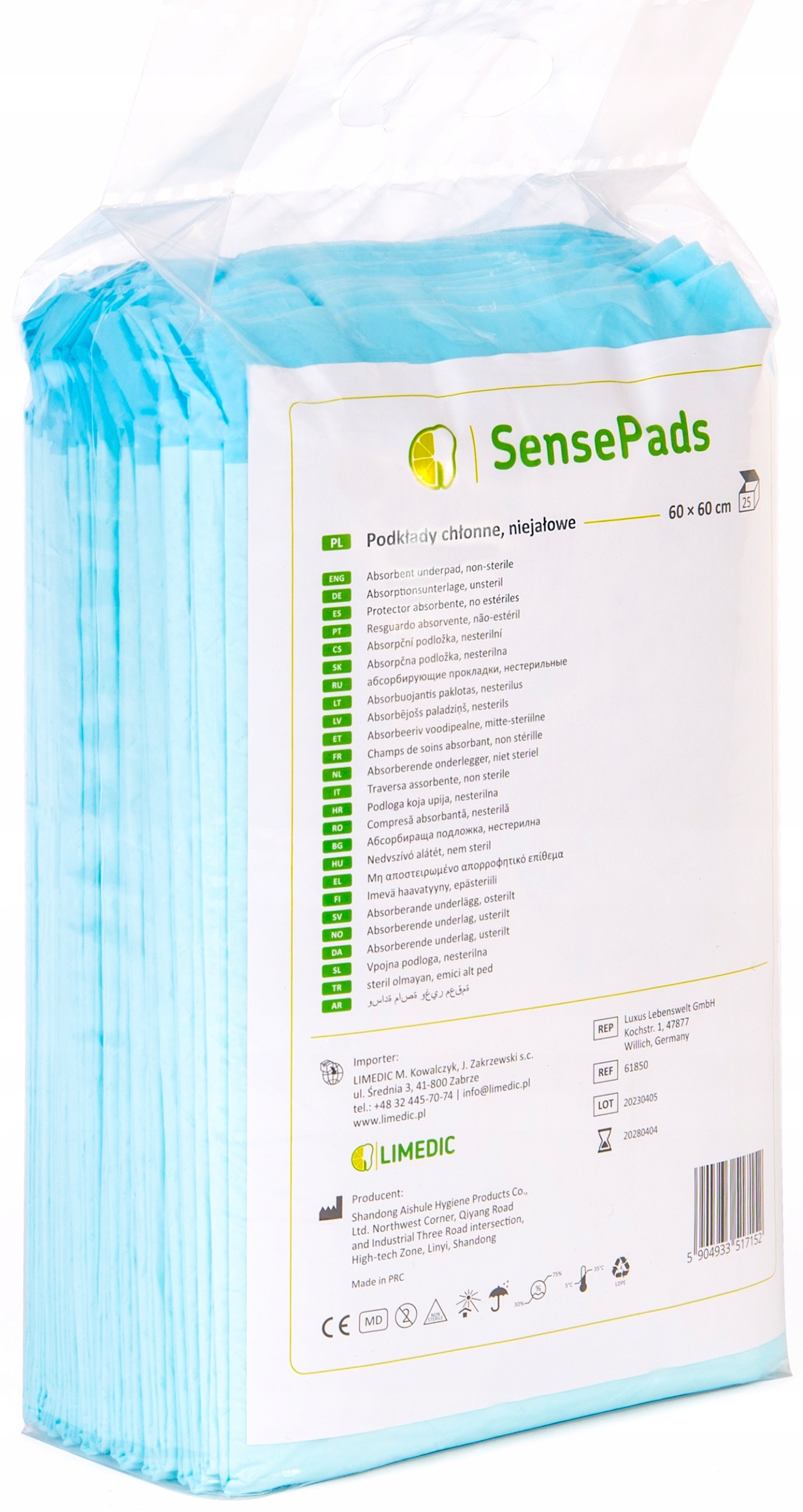 Podkłady chłonne SENSEPADS A25 60x60