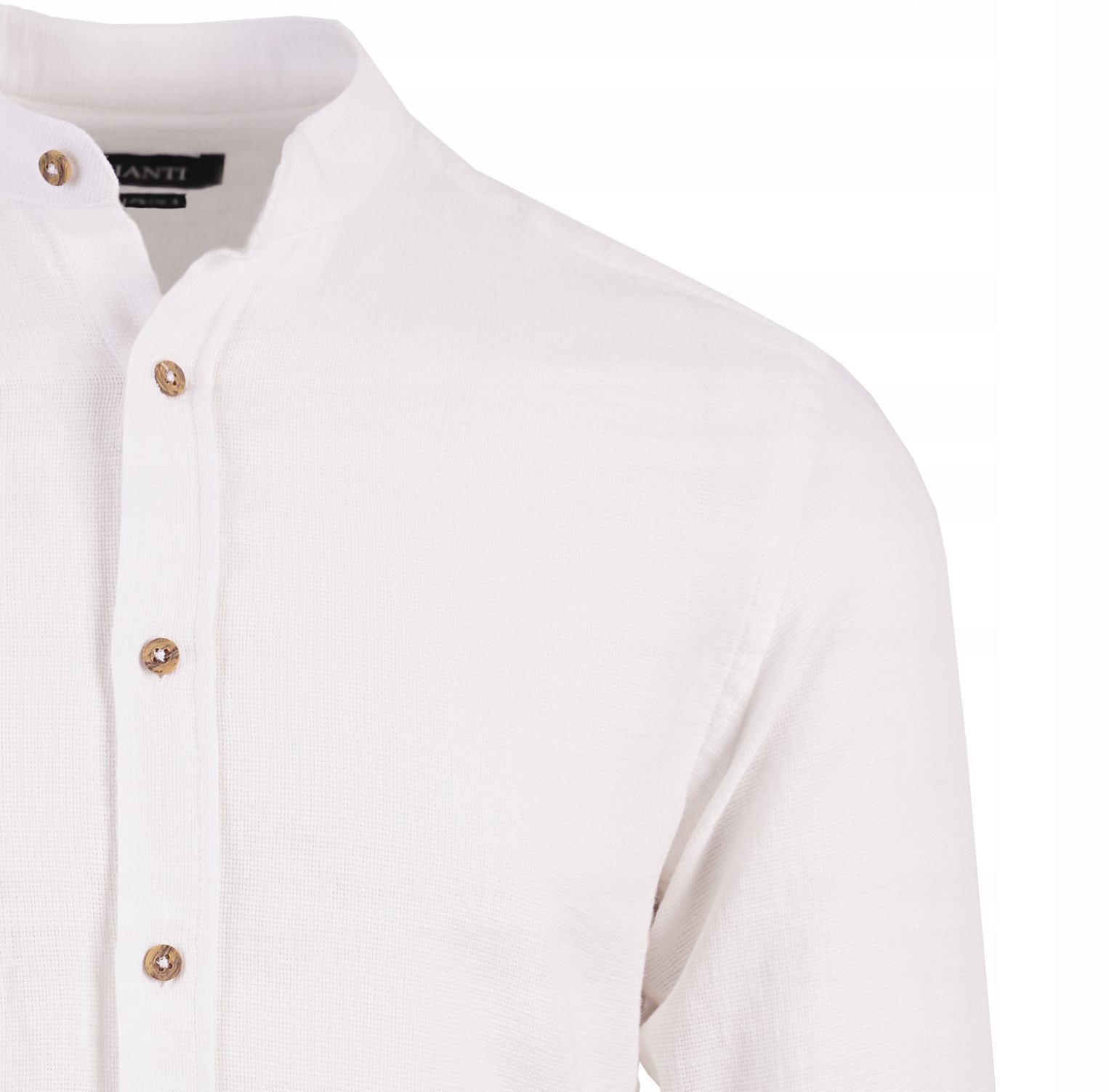 KOSZULA MĘSKA BIAŁA JAK LNIANA ZE STÓJKĄ SLIM FIT 3XL 47/48 Rękaw długi rękaw