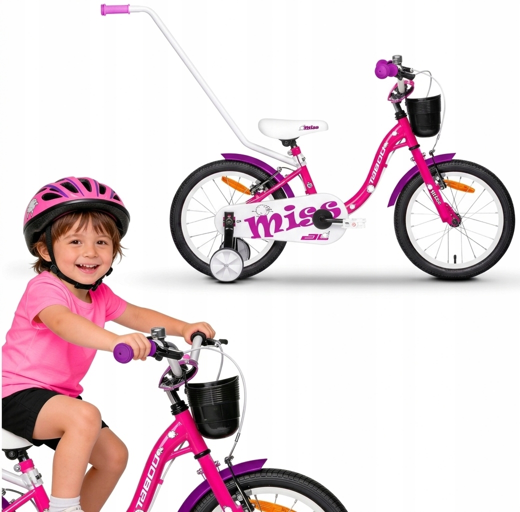 Rower Dziecięcy Rowerek 18 Cali Dla Dziewczynki Lekki Prowadnik Koła Boczne