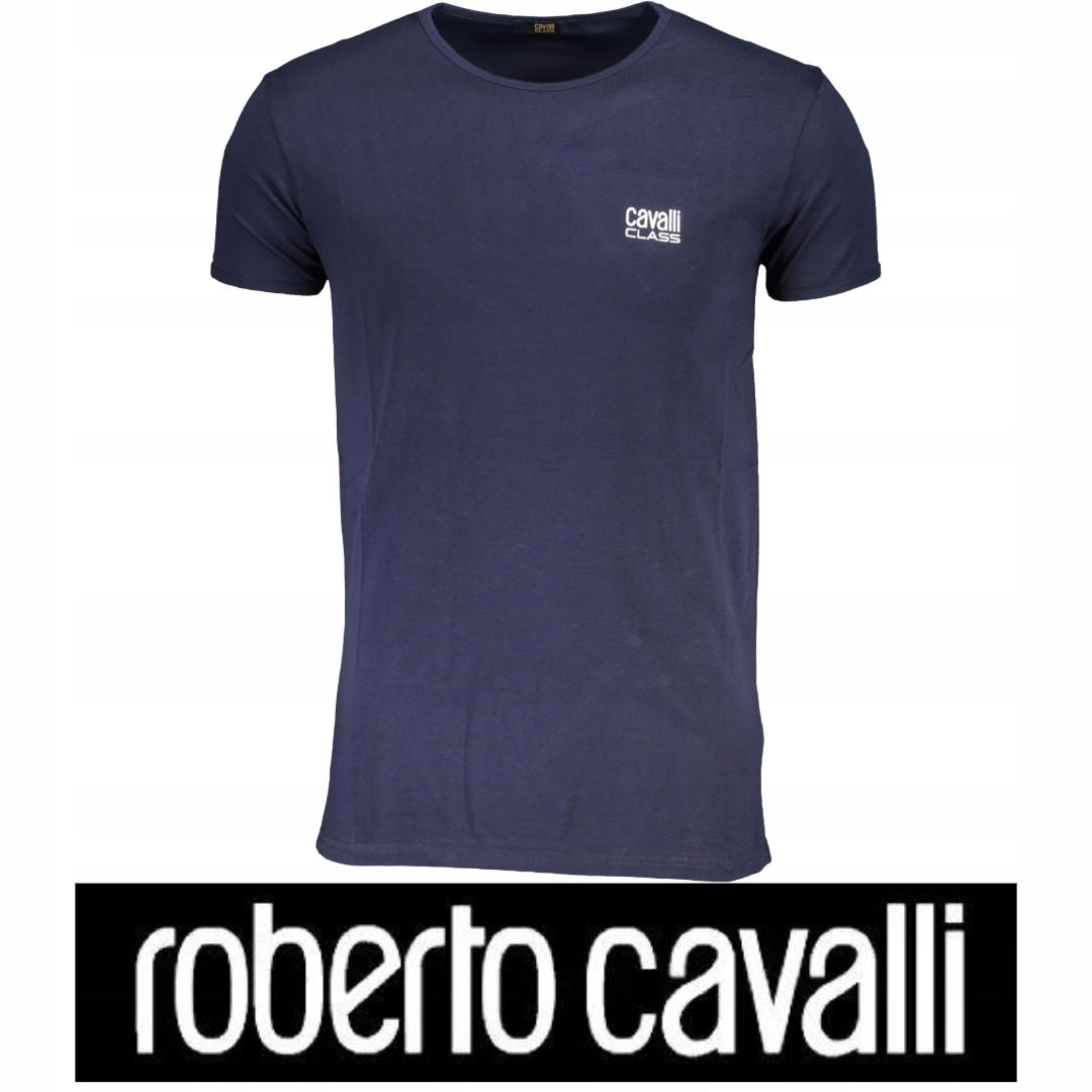 Pánské tričko Roberto Cavalli Class Tmavě modrá Slim Fit vel. M