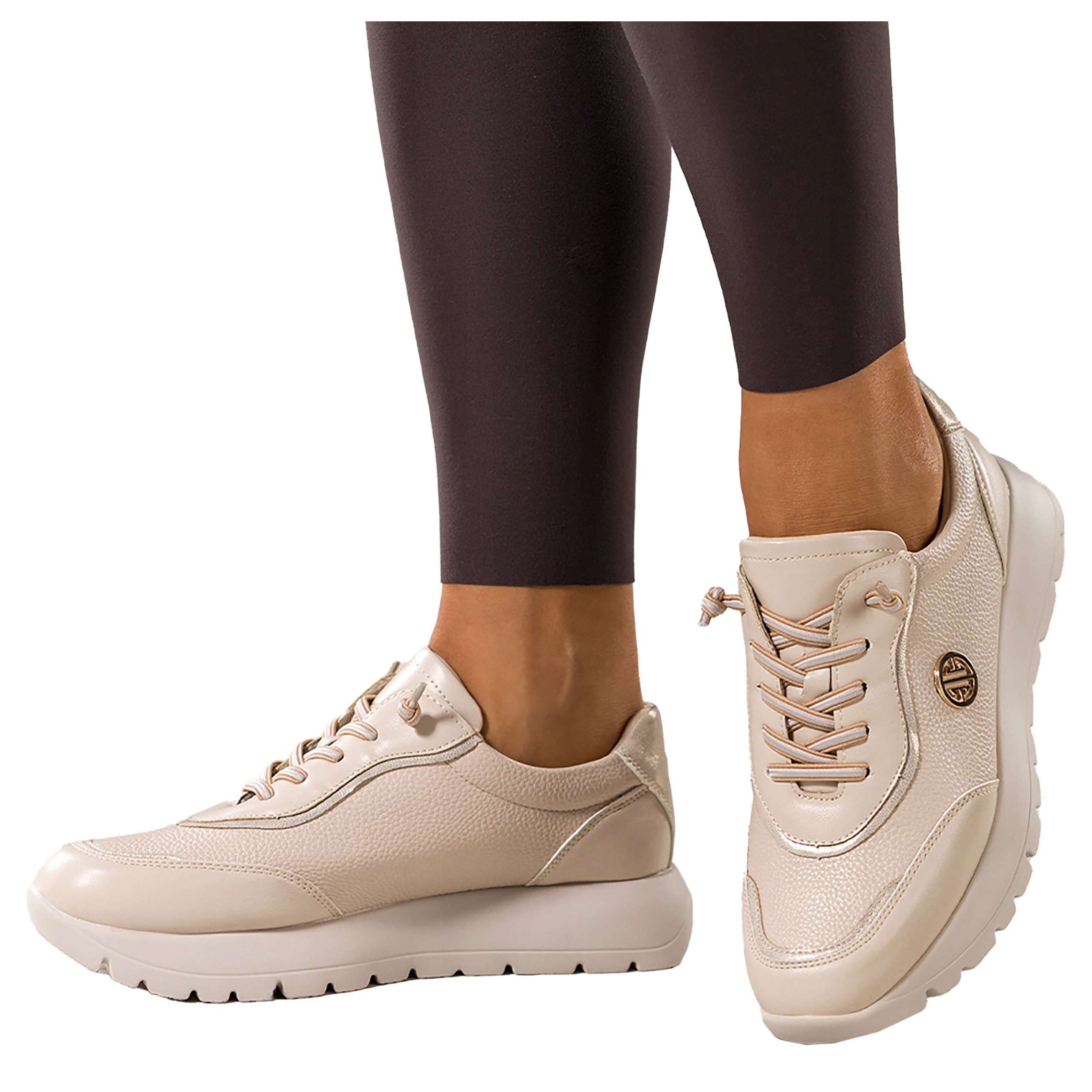 Béžové Tenisky Dámské sportovní boty Lehké Pohodlné Stélka Kůže velikost 37