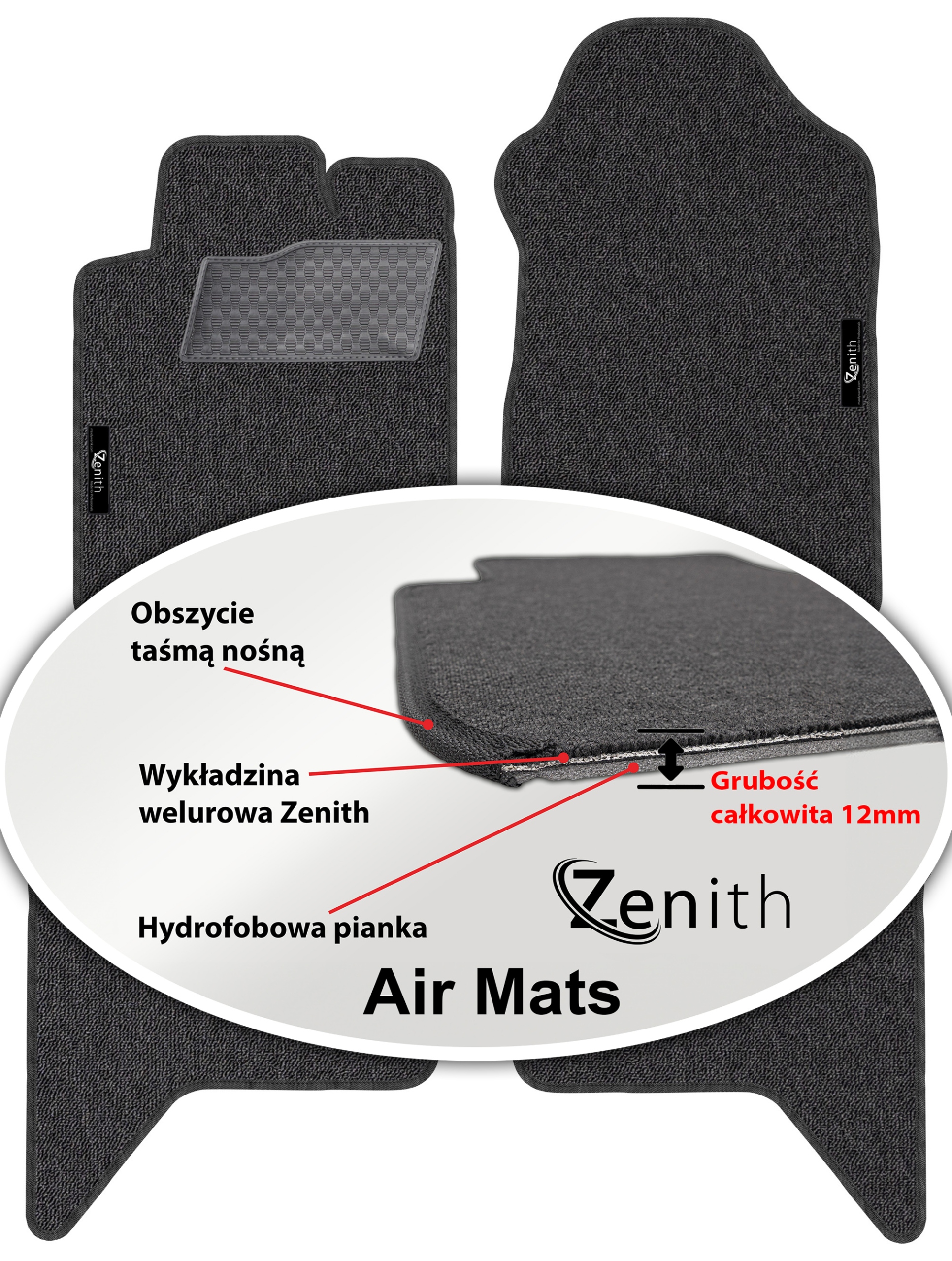 Ford Renger V 2015-2022 Velúrové koberčeky do auta Zenith Air Mats