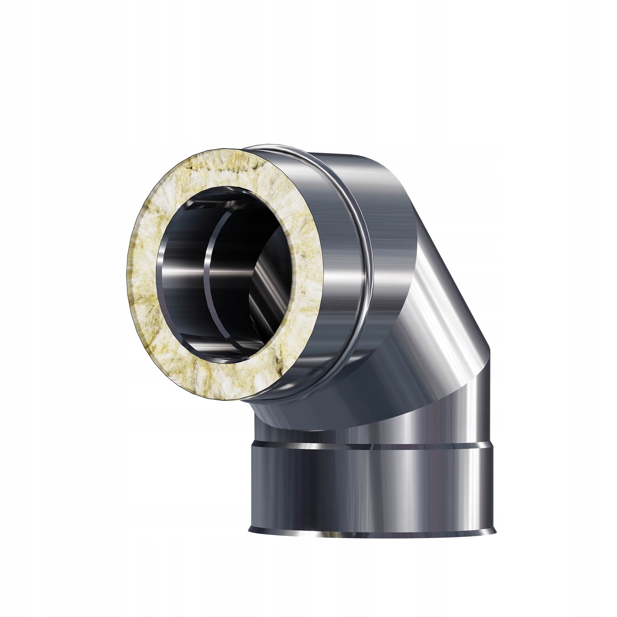 Kzd Koleno izolované nerezové fi 225 1,0 mm 90 stupňů komínová vložka ocel