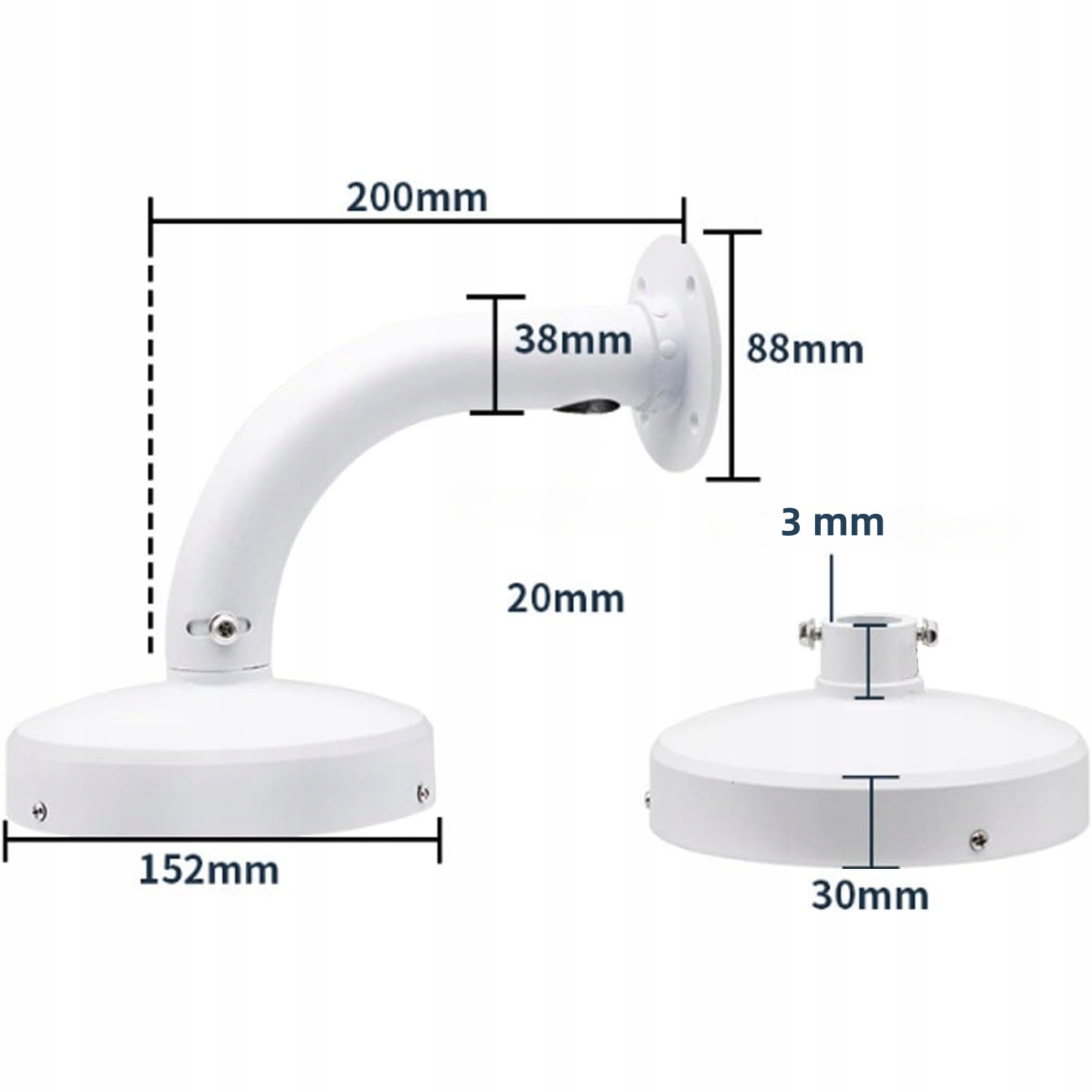 UCHWYT ŚCIENNY DO KAMERY MONTAŻ KAMERY KOPUŁKOWEJ UNIWERSALNYCH UCHWYTÓW Marka bez marki