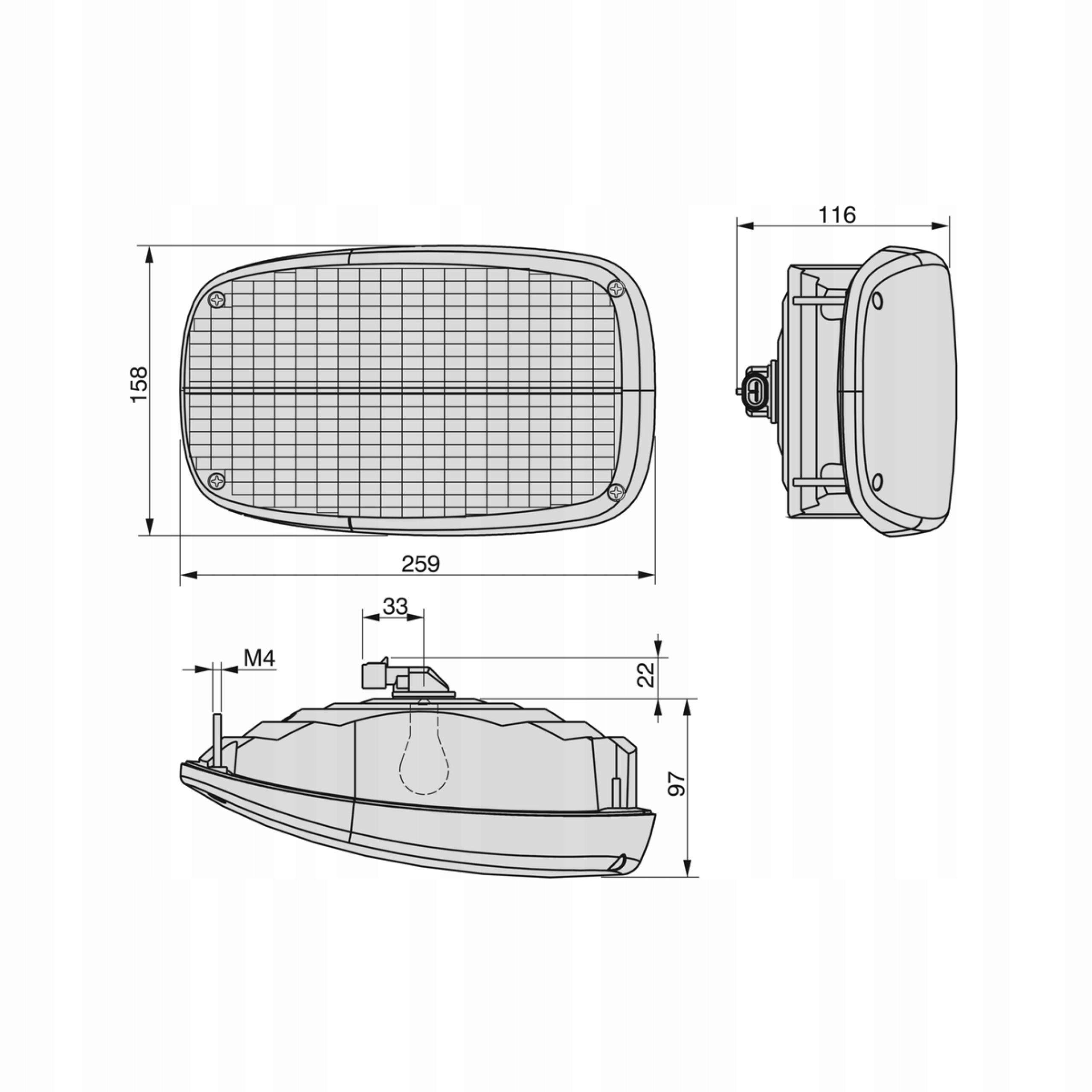 Универсальная задняя лампа Cobo 1010549