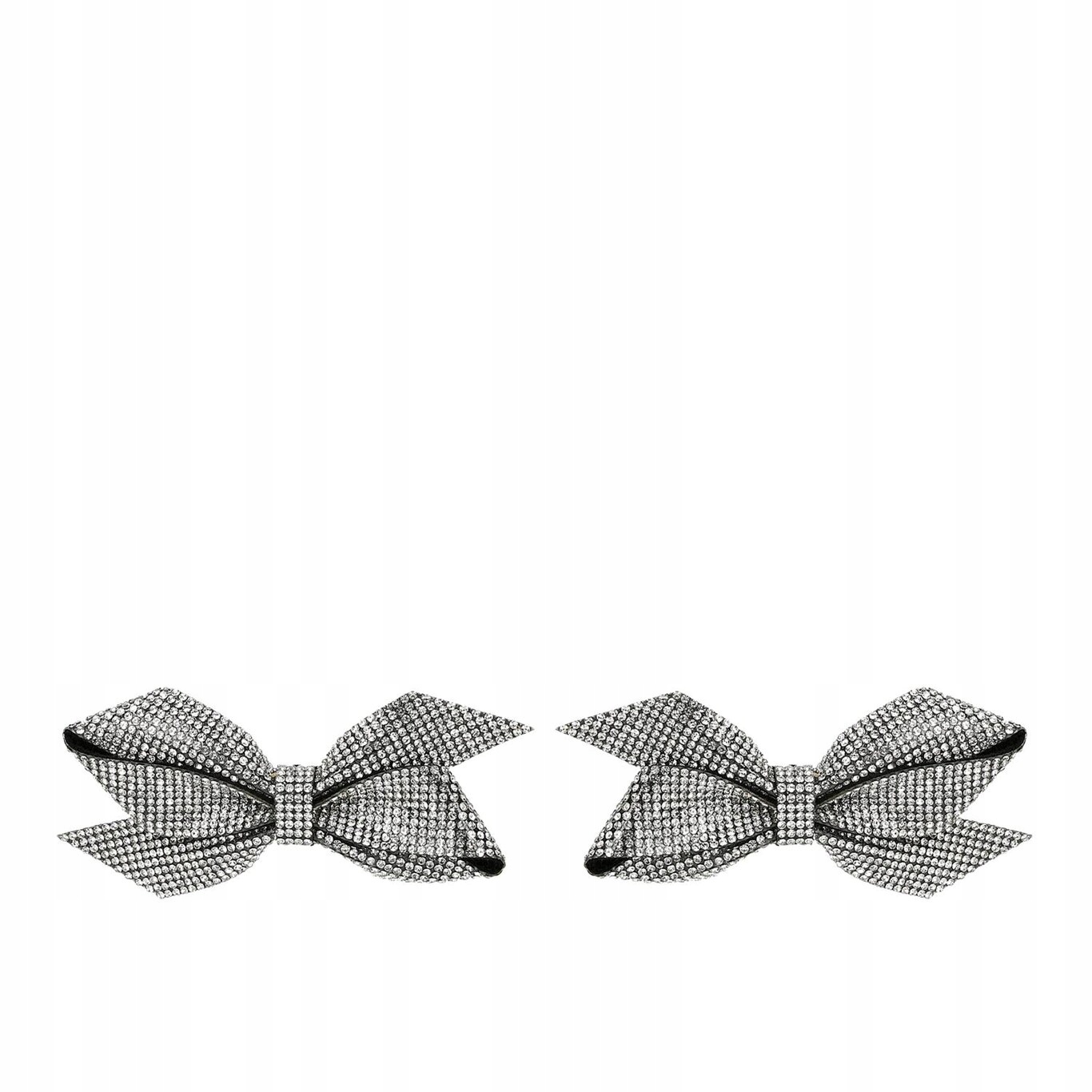 Odnímatelné klipy na boty ve tvaru stříbrných mašliček se zirkony