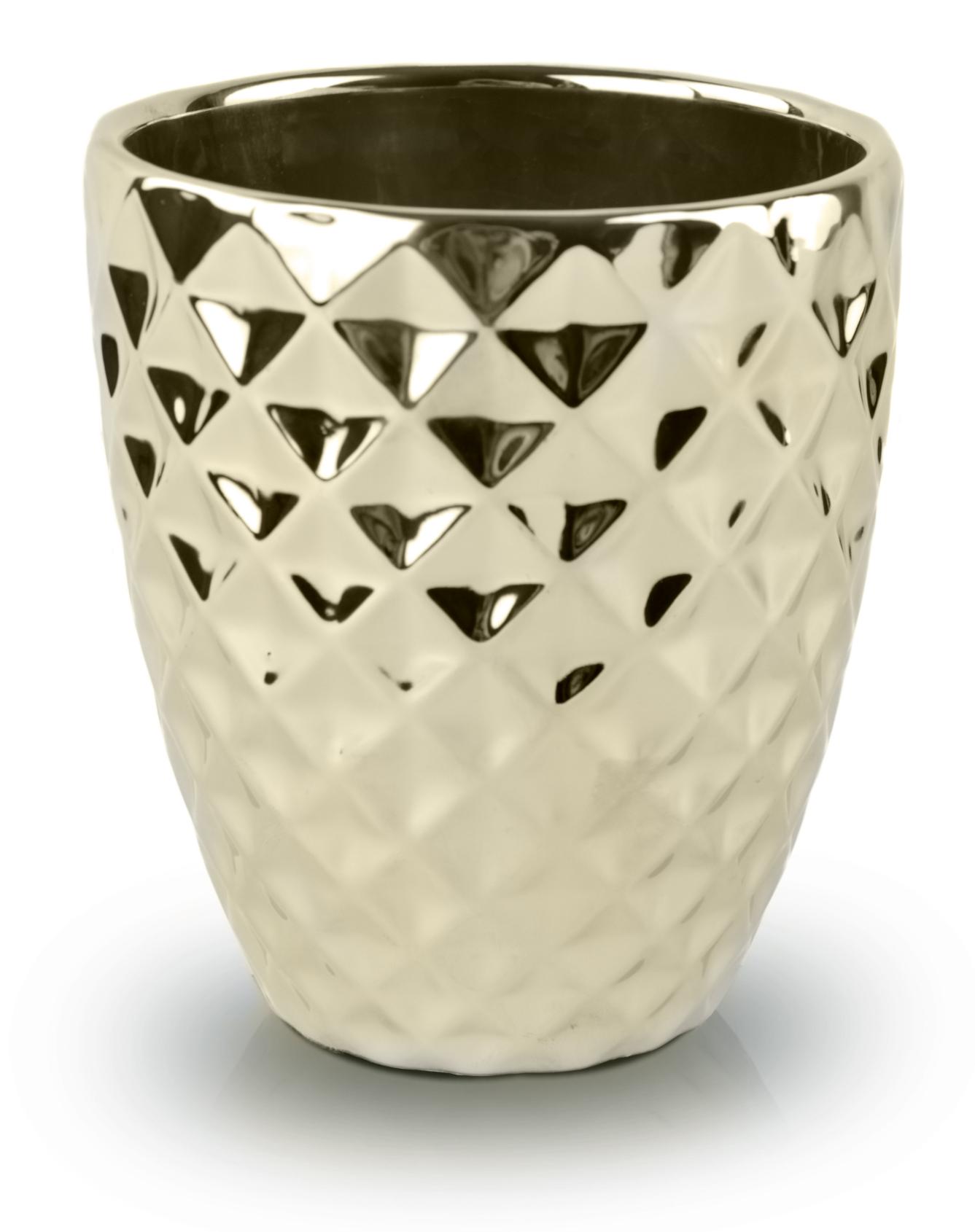 

Doniczka osłonka Ceramiczna Złota 3d storczykowa