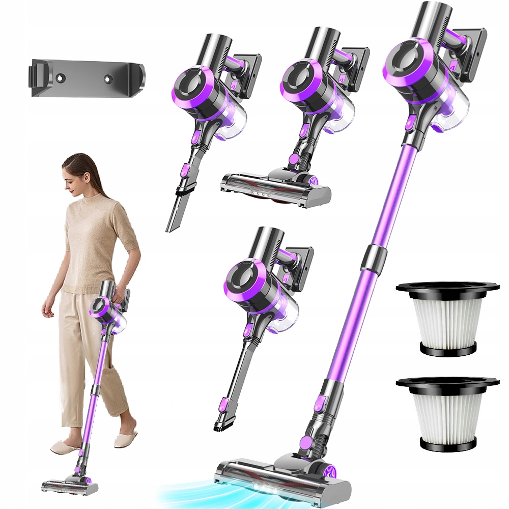 Odkurzacz Ręczny Pionowy Cyklonowy Bezworkowy Przeciwzaplątaniowe+akcesoria