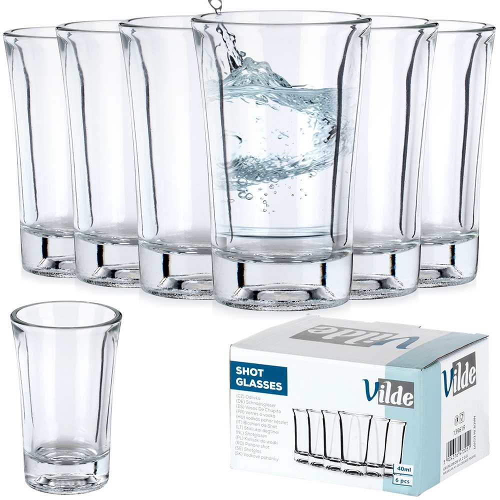6x Kieliszki DO WÓDKI shotów szklane zestaw komplet kieliszków 40 ml