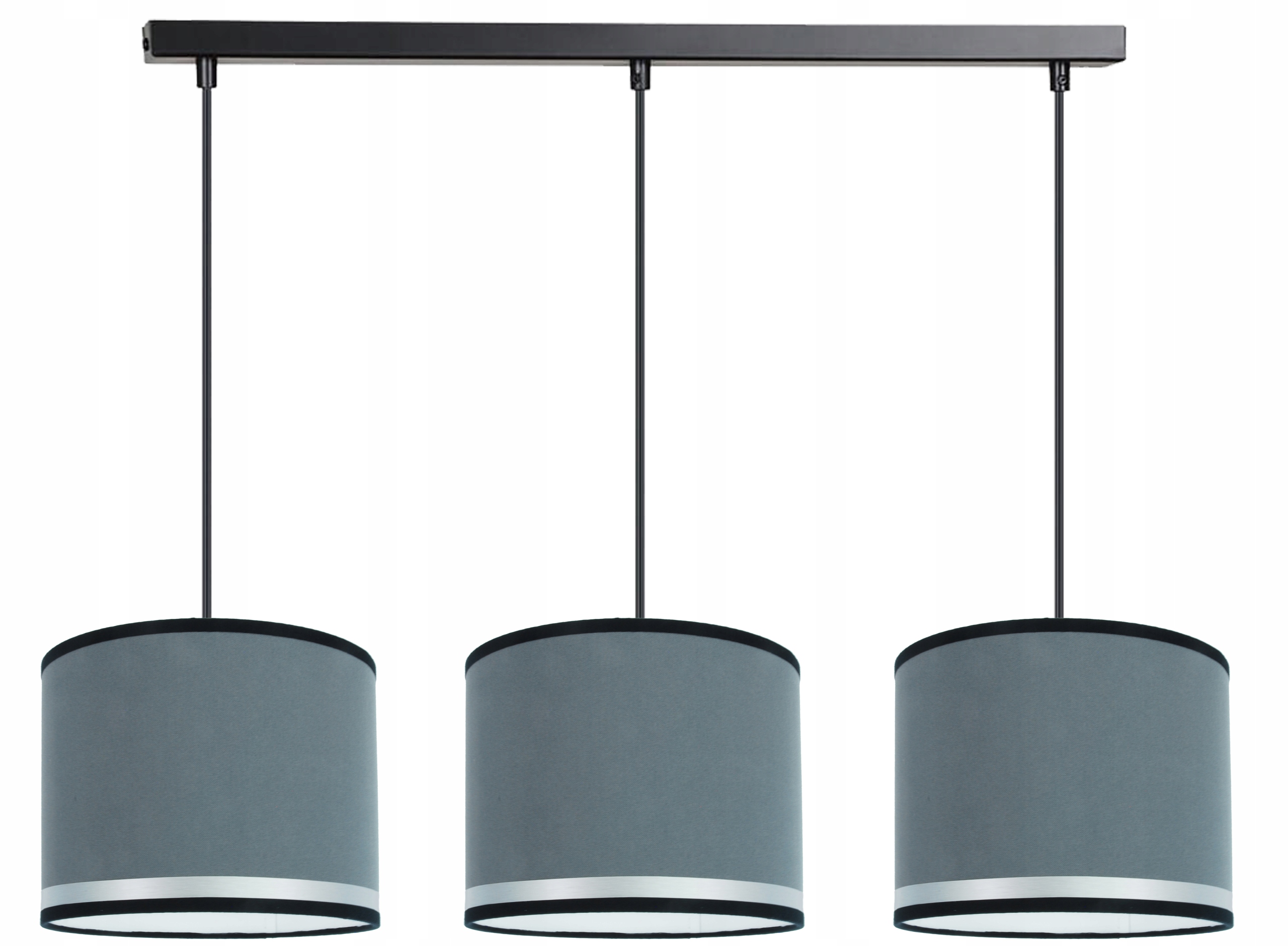 Závěsné Stropní Svítidlo Trojitá Modern 90 cm Šedá Kulatá Moderní Stínítko