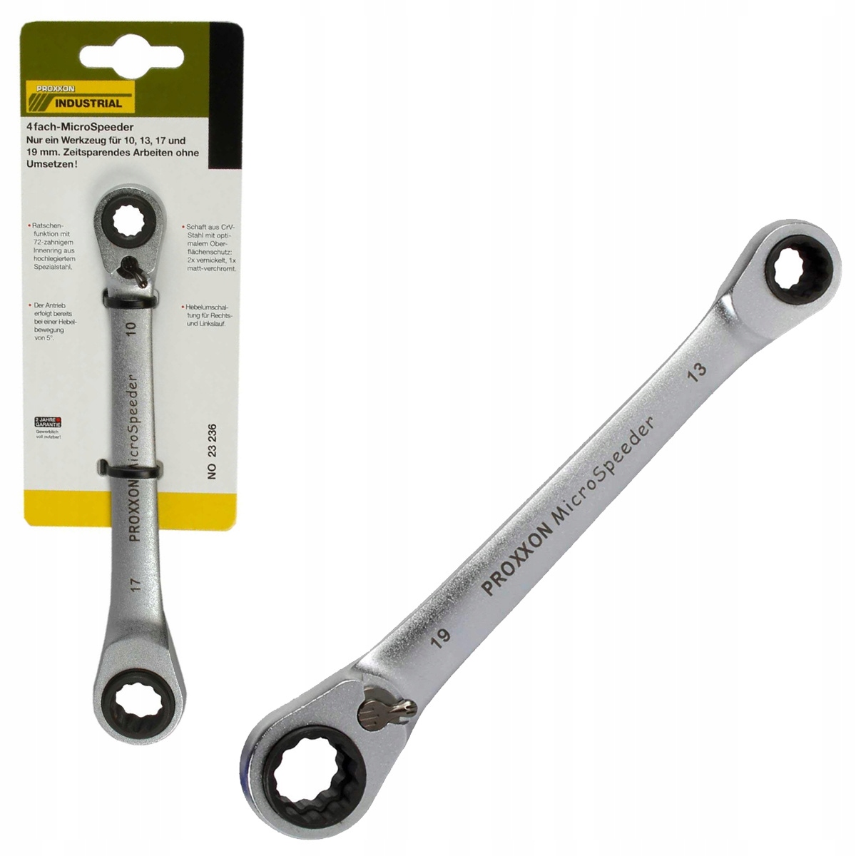 Proxxon Proxxon Speeder Klucz oczkowy z grzechotką 10x13x17x19 mm 23236