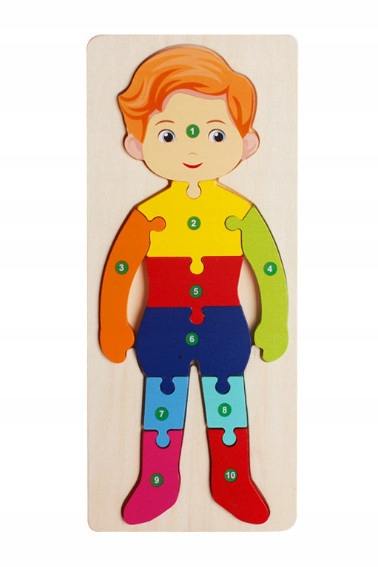 PUZZLE CHŁOPIEC UKŁADANKA DREWNIANA DUŻA 11 EL