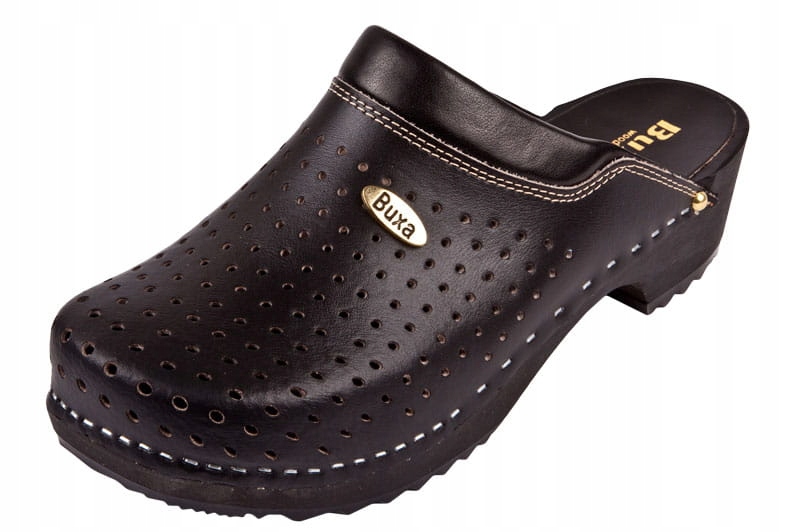 

Komfortowe Drewniaki Chodaki skórzane Buxa F11 cz6