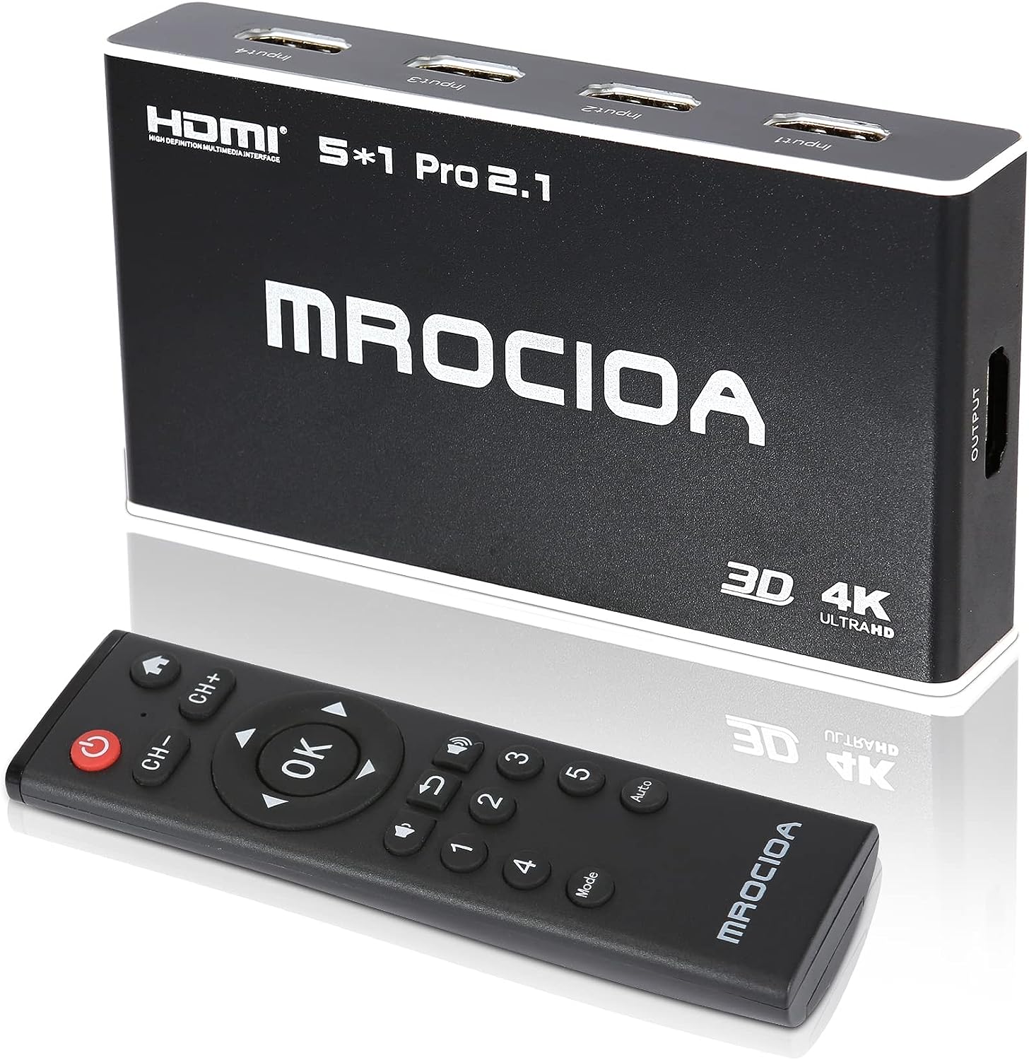 Mrocioa Hdmi přepínač Arc 8K 60 Hz 4K 120 Hz má 5 vstupů a 1 výstup Hdmi