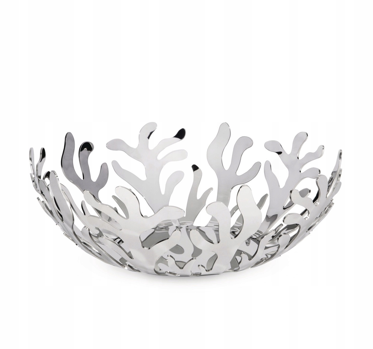 Alessi Mediterraneo Oceľový košík na ovocie 29 cm strieborný lesk