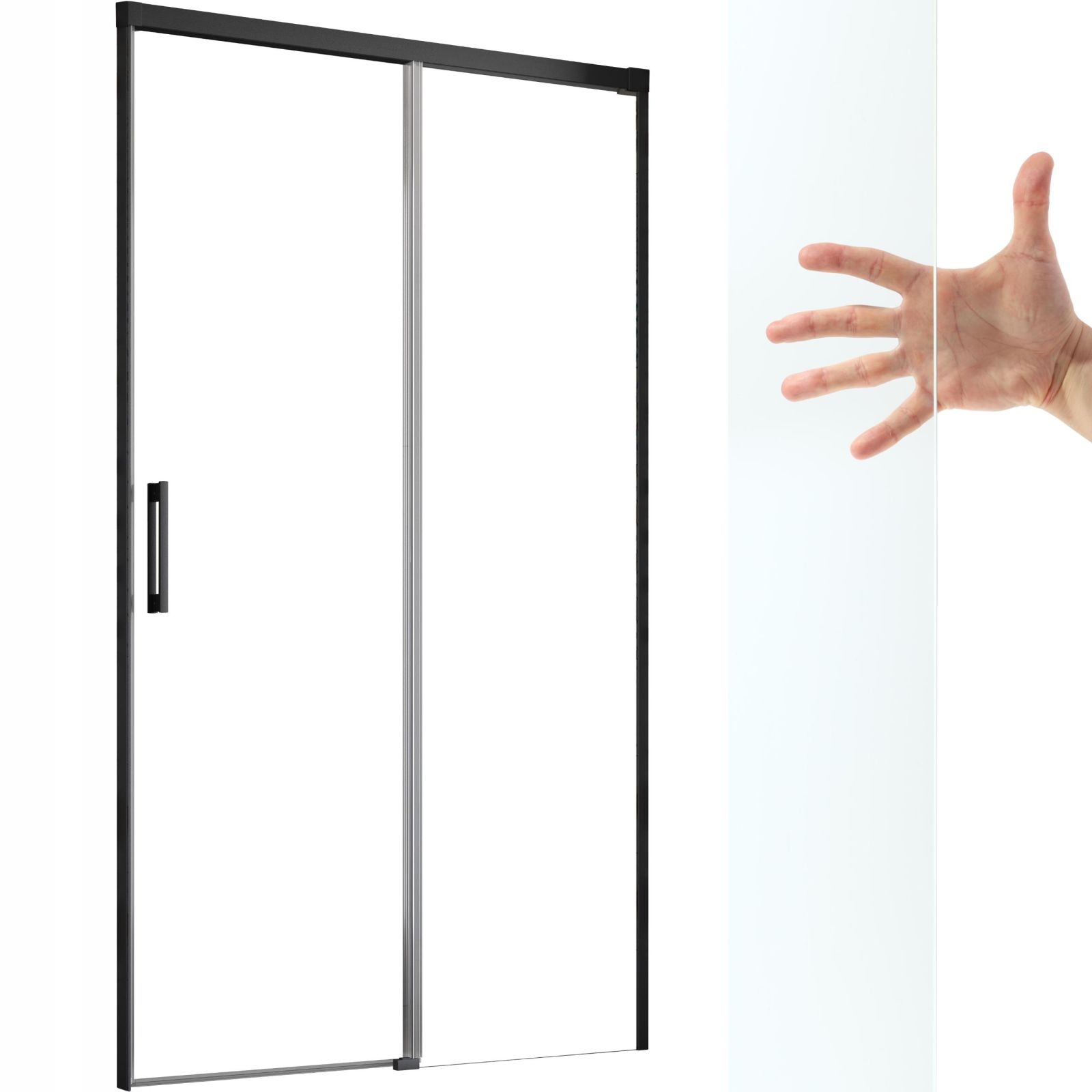 Radaway Idea Black Dwj drzwi wnękowe 150 P czyste