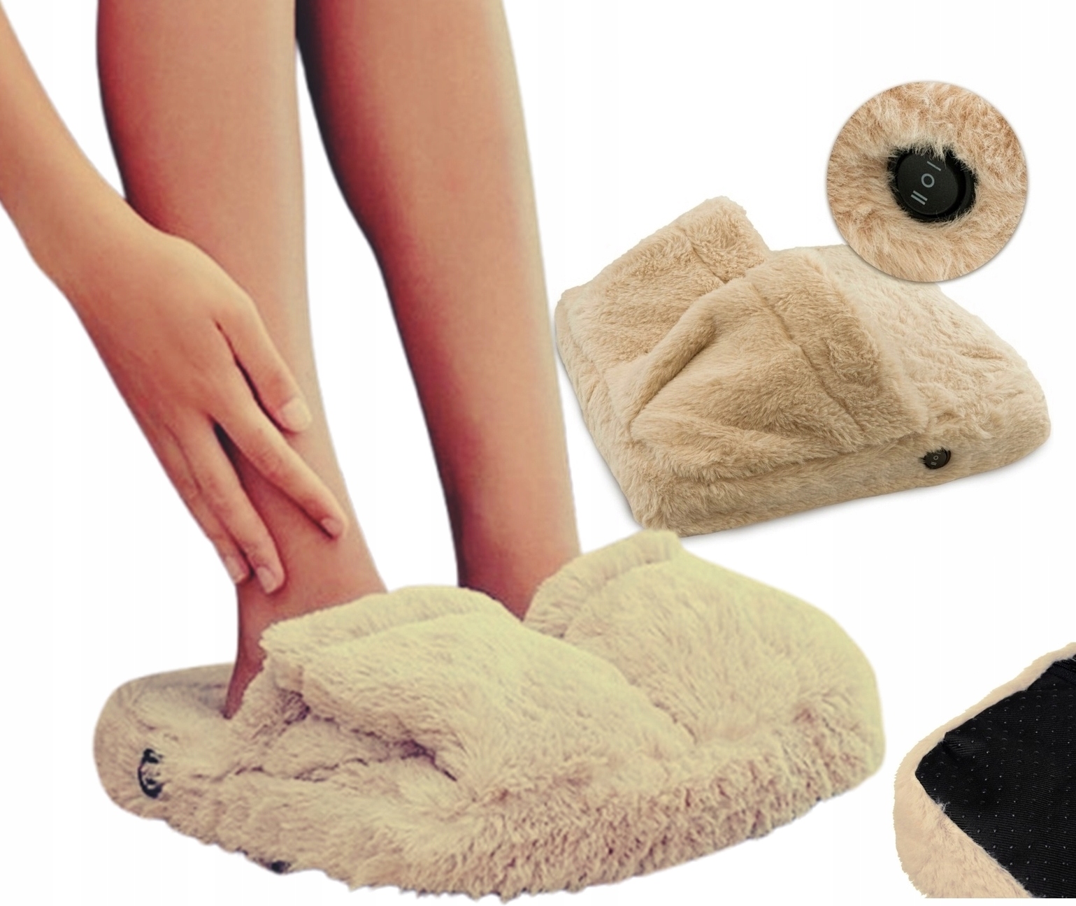 Kapcie Elektryczne Do Stóp Pluszowe Ocieplacz na dzień Babci Mamy
