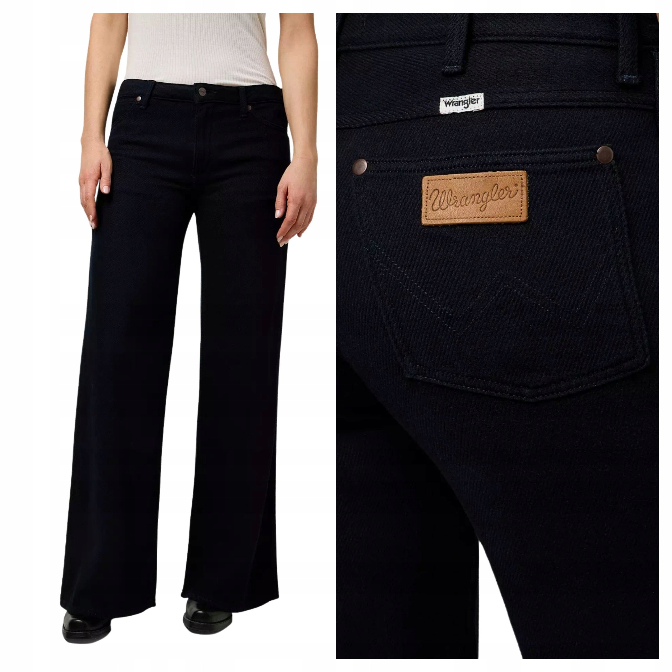 Dámské kalhoty Wrangler World Wide Jeans Široké modré W28 L30
