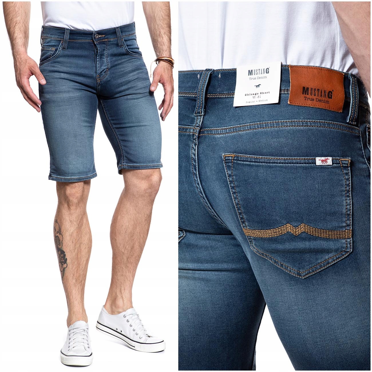 

Mustang Chicago Męskie Spodenki Szorty Jeans W32