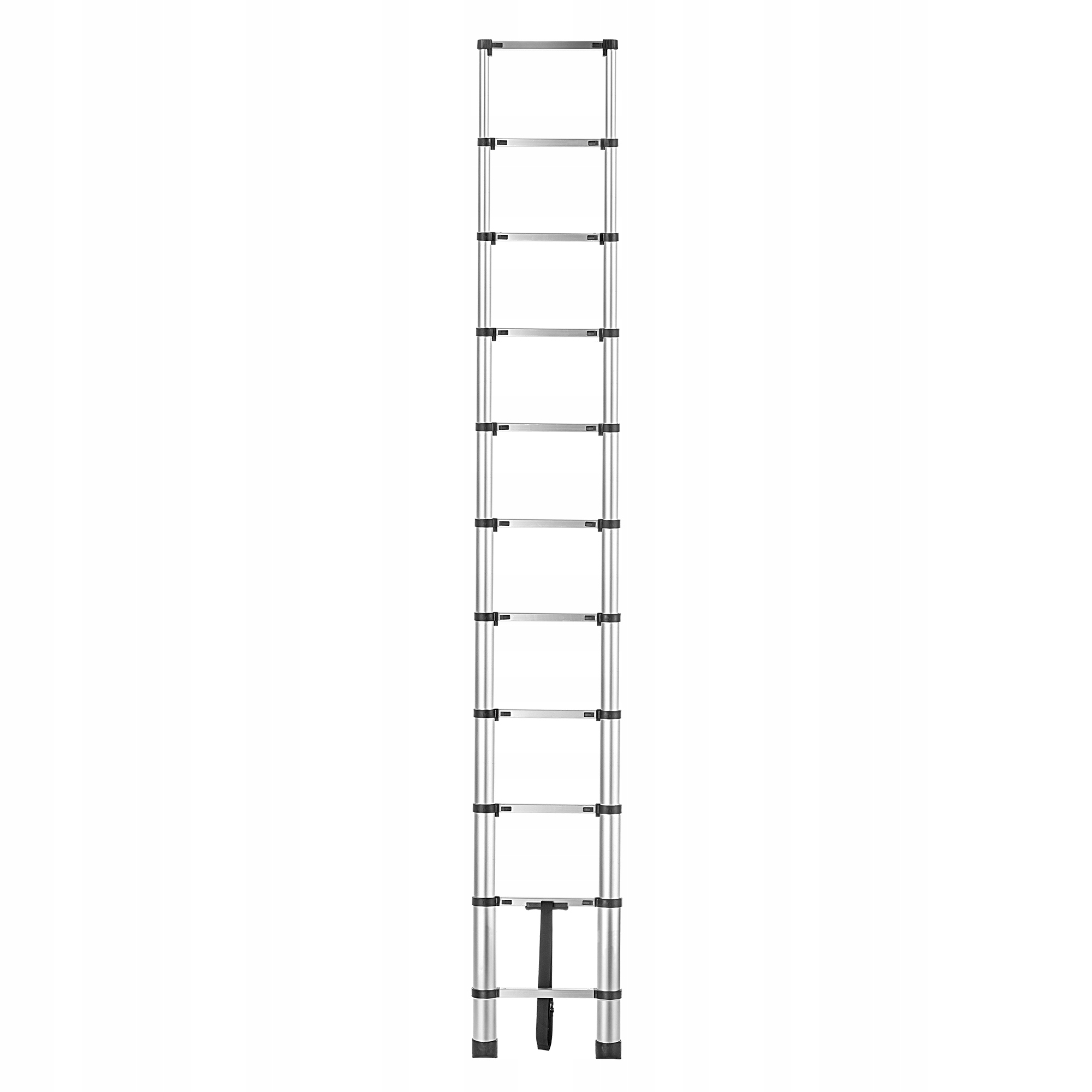 11-STUPŇOVÁ Teleskopická Výsuvná Hliníková Rebríková Tyč, Skladacia, 125 Kg, Silná