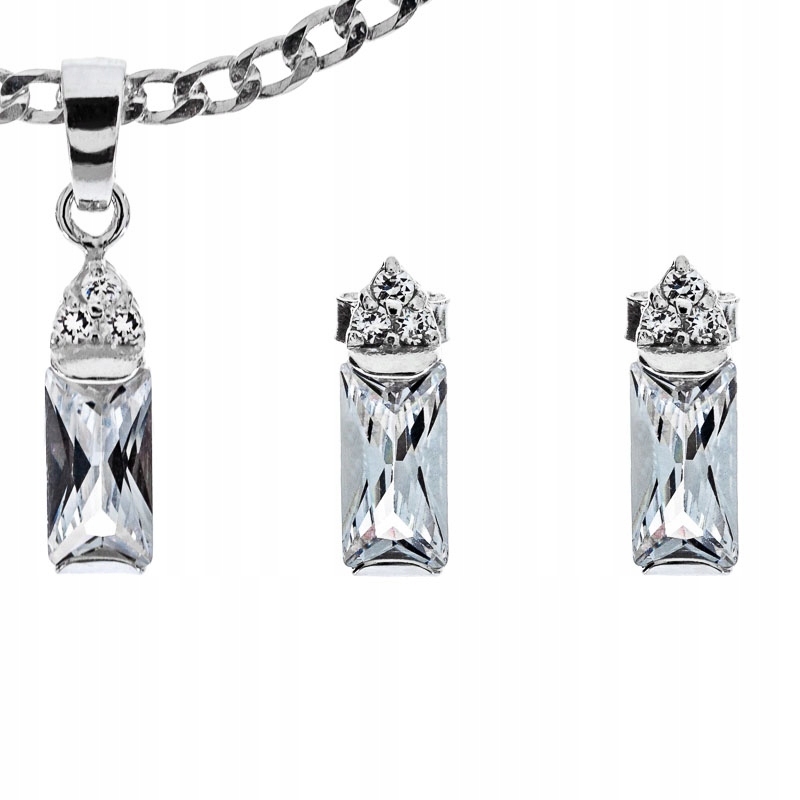 Komplet Večerních Šperků Ryzosti 925, Obdélníky