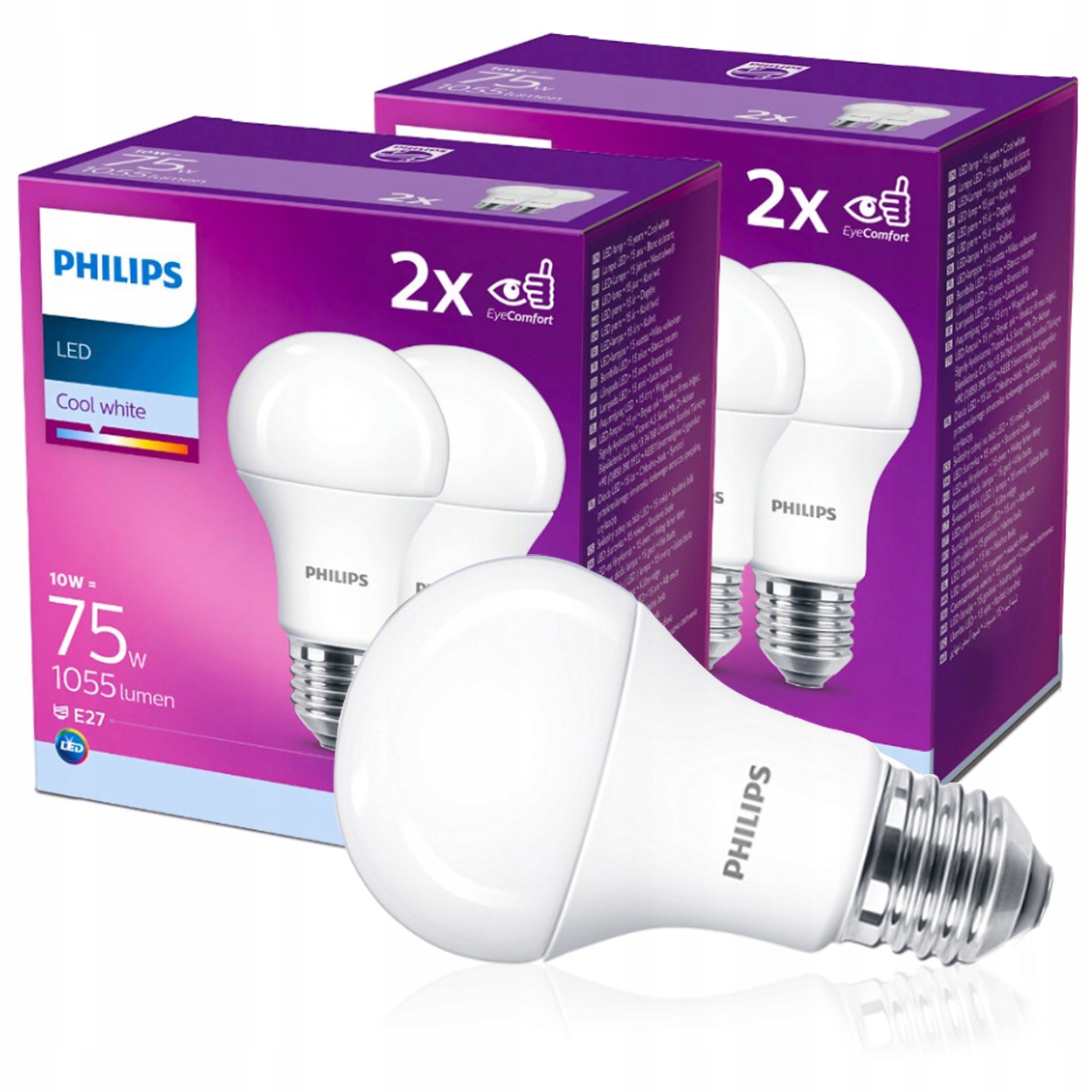 

4x Żarówka Led E27 10W 75W 1055lm 4000K Philips