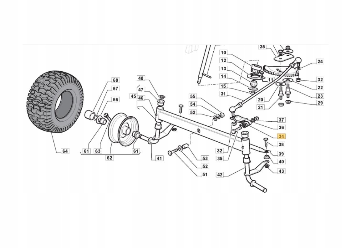 ŁĄCZNIK DRĄŻKA KIEROWNICZEGO STIGA ESTATE 2084 H 2398 TORNADO 2098/2198 Typ drążek