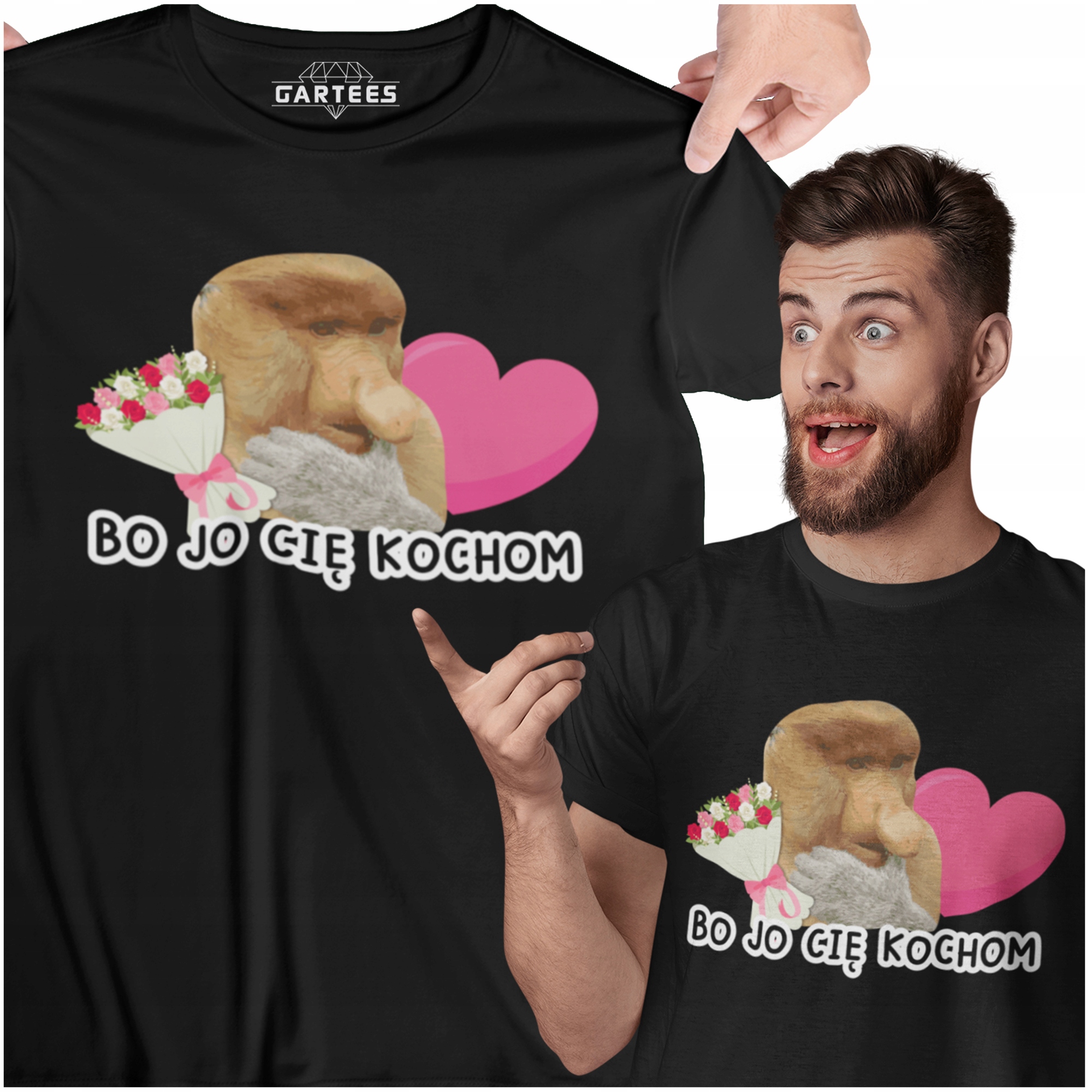 

T-shirt Męski Duży Rozmiar 5XL Bo Jo Cię Kochom