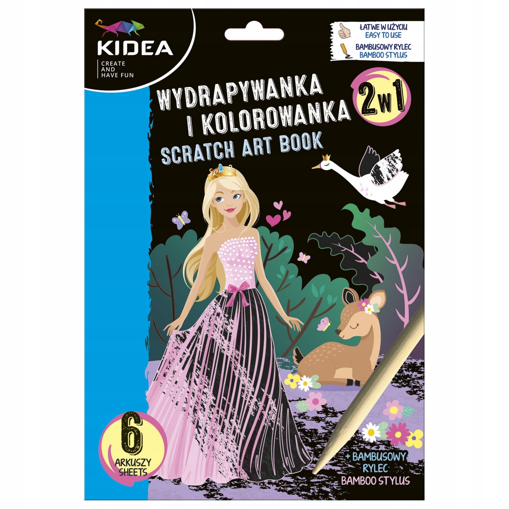 

Wydrapywanka i kolorowanka 2w1 Księżniczki Kidea