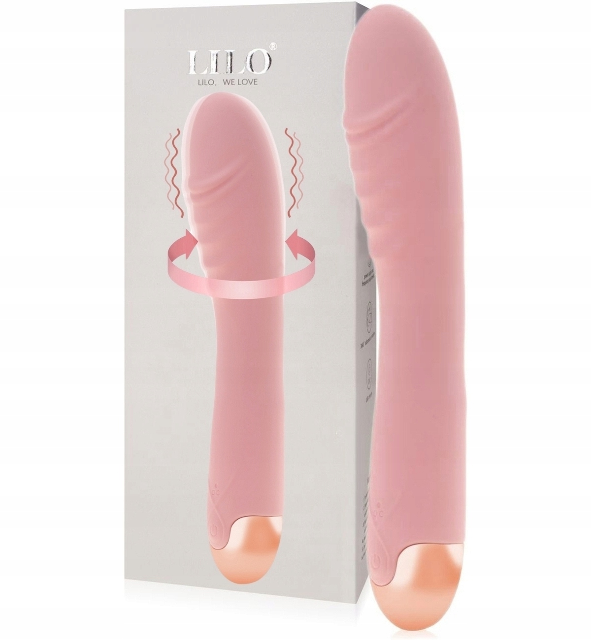 SILIKONOWY WIBRATOR DAMSKI Z RUCHEM ROTACYJNYM 360st - SEX ZABAWKA DLA PAŃ