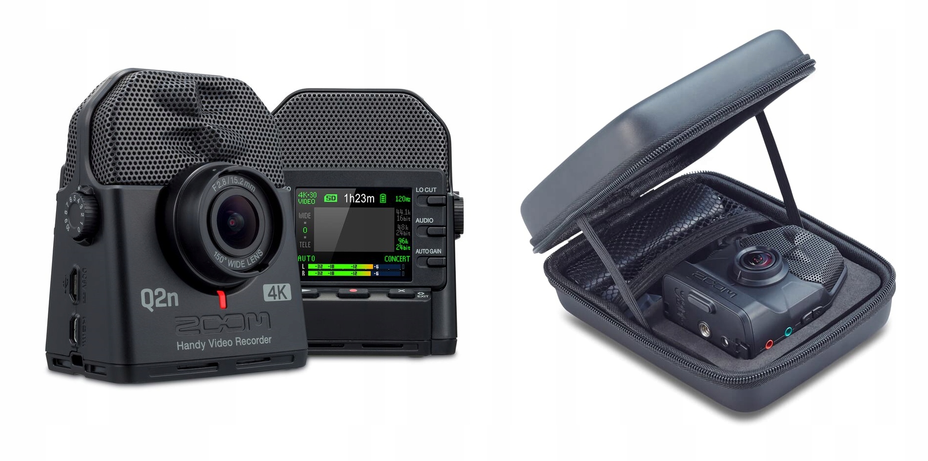 Zoom Q2n-4K cyfrowy rejestrator audio wbudowana kamera video 4K Etui
