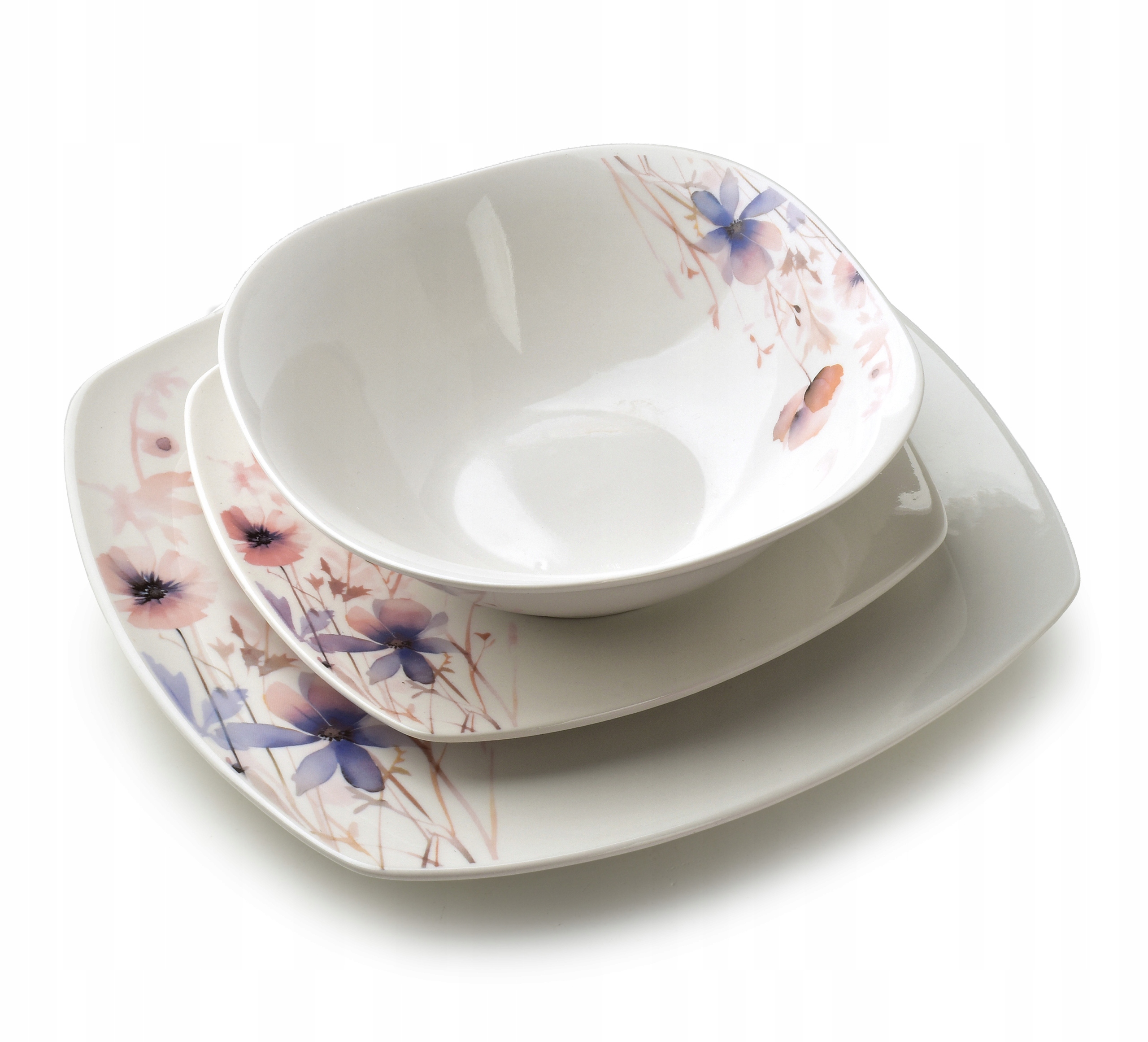 Jídelní souprava porcelánová Affekdesign Lea Delicate 16/18/24 cm růžová 18 ks