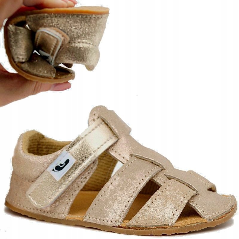 Barefoot kapcie sandały dziecięce 344- lekkie, giętkie, skóra naturalna 29
