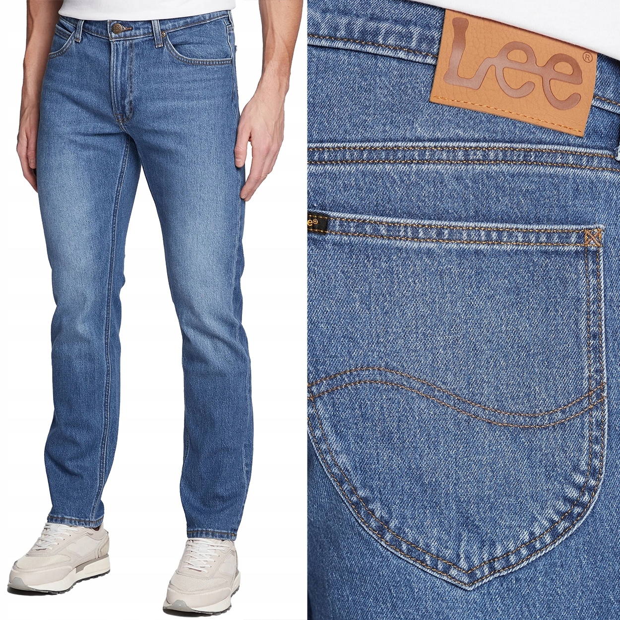 Lee Daren Zip Fly Azure Blue Džíny jednoduché pánské džínové kalhoty W38 L32