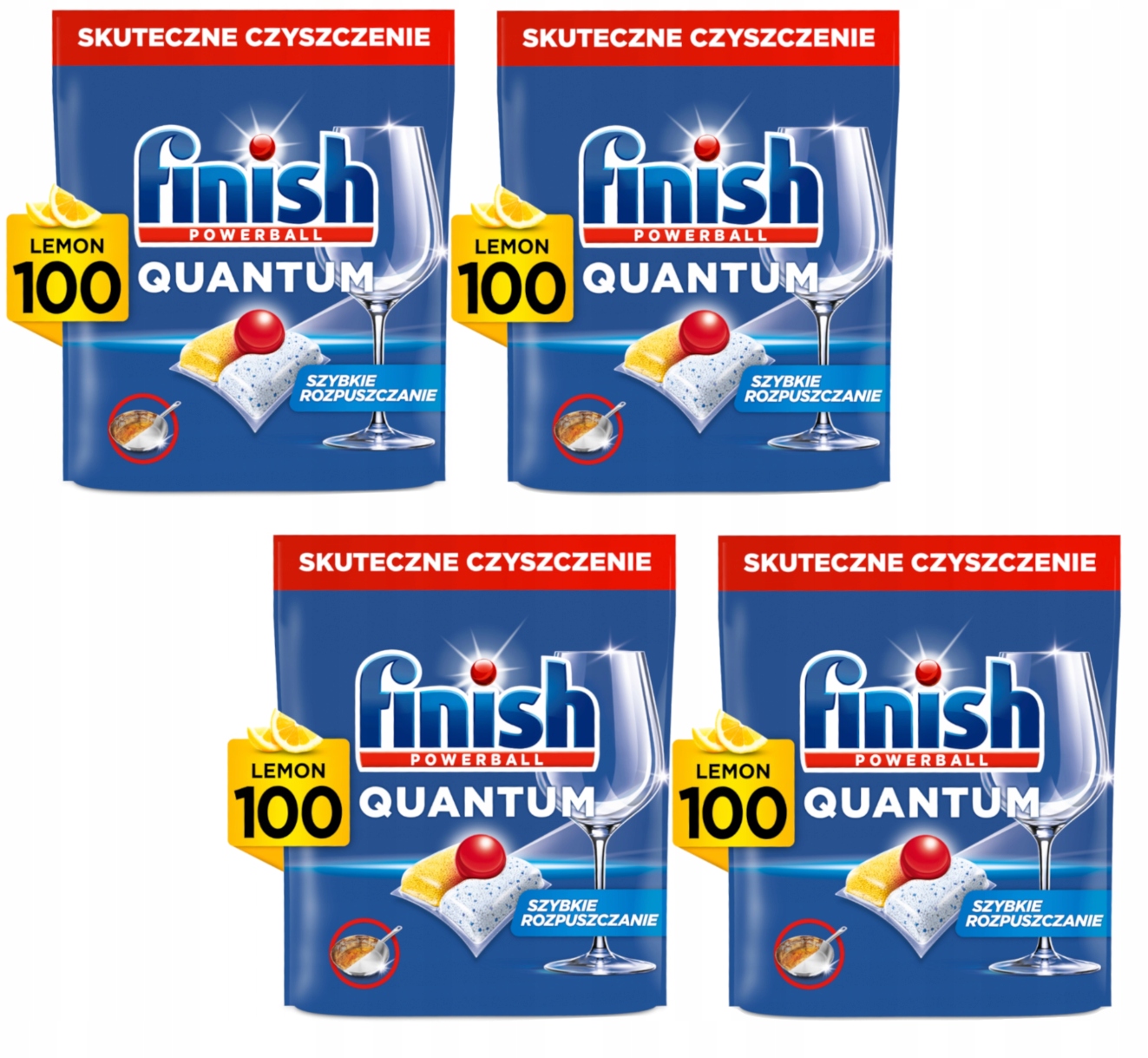 4x Kapsułki do zmywarki Finish 100szt Quantum All in One Lemon